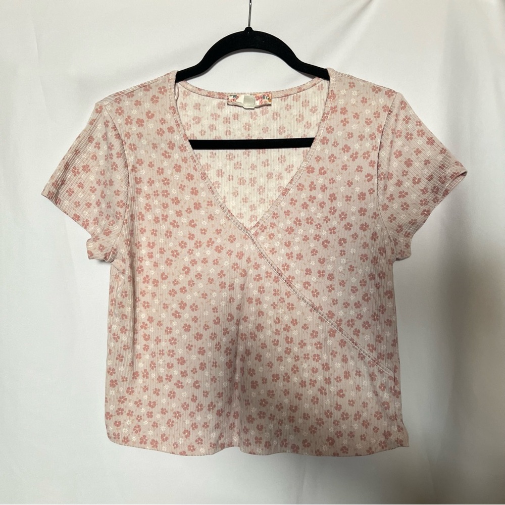 Pink Republic Pink Wrap Fitted Blouse